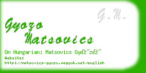 gyozo matsovics business card